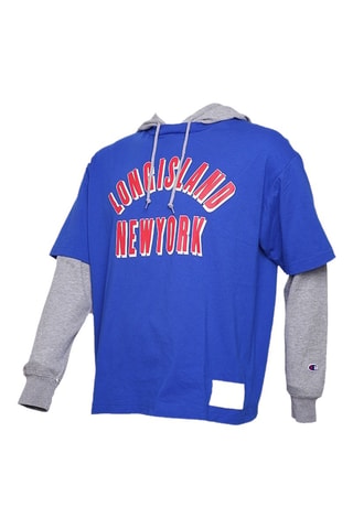 Camiseta efecto 2 en 1 con capucha - Azul rey