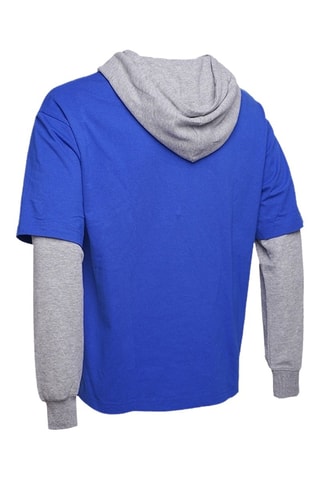 Camiseta efecto 2 en 1 con capucha - Azul rey