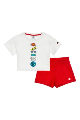 Camiseta y short - Blanco y rojo