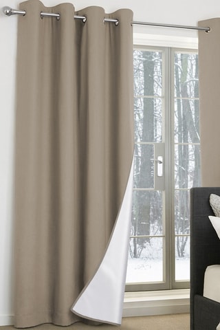 2 rideaux thermiques - 135 x 240 cm - Taupe