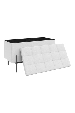 Banc-coffre Loan - Tissu bouclette - 100 x 45 x 37 cm