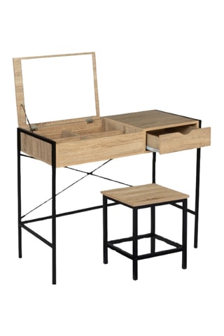Coiffeuse et tabouret Alana - 83 x 75,5 x 39,5 cm / 35 x 40,5 x 35 cm