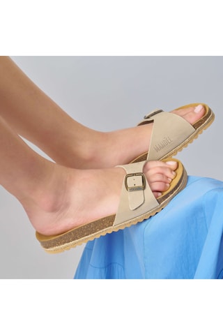 Sandalias de nobuk - Beige