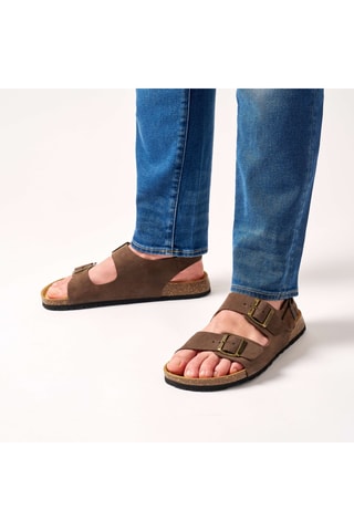 Sandalias de nobuk - Marrón