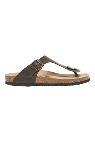 Chanclas de piel - Marrón oscuro