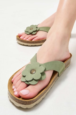 Chanclas de nobuk - Verde