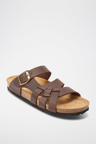 Sandalias de piel Alvaro - Marrón oscuro