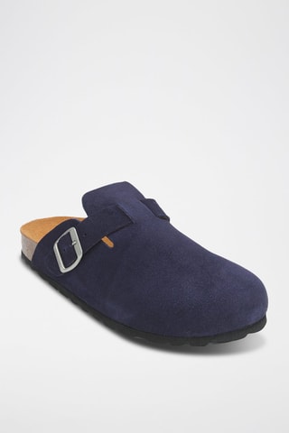 Zuecos de piel Noe - Azul marino