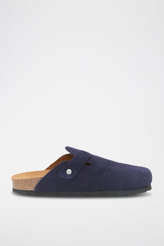 Zuecos de piel Noe - Azul marino