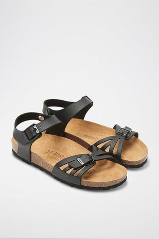 Sandalias de ecopiel Neva - Marrón y negro