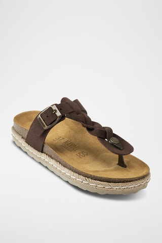 Chanclas de nobuk - Marrón oscuro