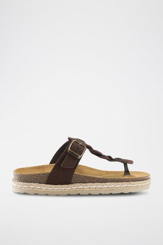 Chanclas de nobuk - Marrón oscuro