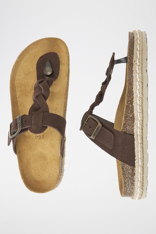 Chanclas de nobuk - Marrón oscuro