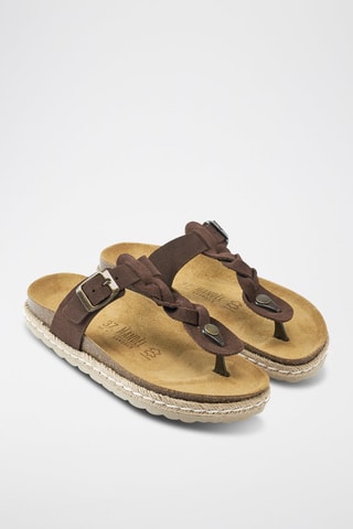 Chanclas de nobuk - Marrón oscuro