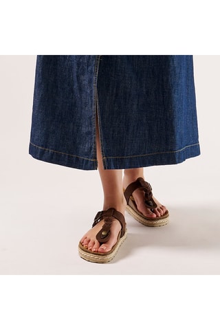 Chanclas de nobuk - Marrón oscuro