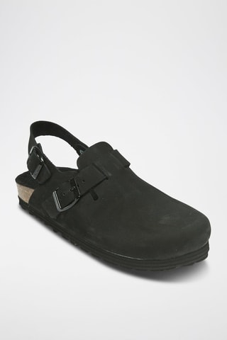 Zuecos de piel Oscar - Negro