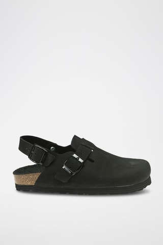 Zuecos de piel Oscar - Negro