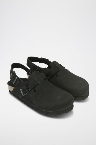 Zuecos de piel Oscar - Negro