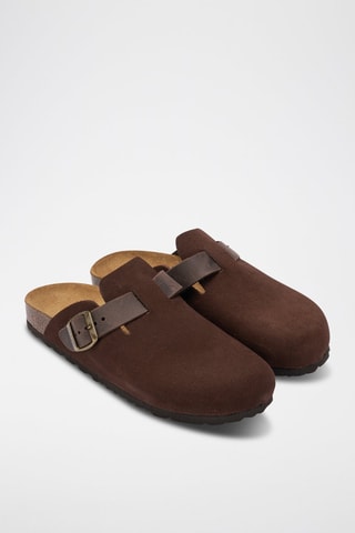 Zuecos de piel Noe - Marrón oscuro