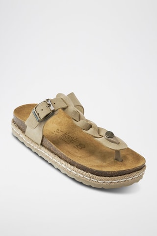 Chanclas de nobuk Luna - Beige