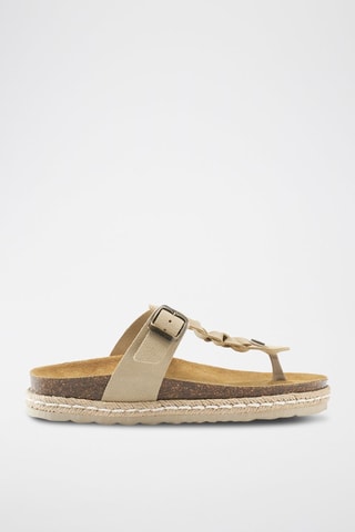 Chanclas de nobuk Luna - Beige