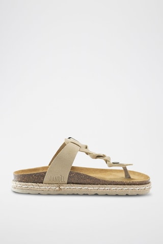 Chanclas de nobuk Luna - Beige