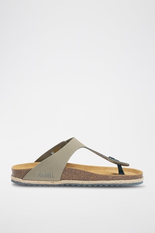 Chanclas de nobuk Blanca - Gris