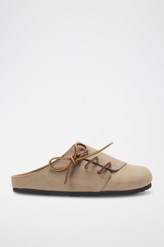 Zuecos de nobuk Ester - Topo