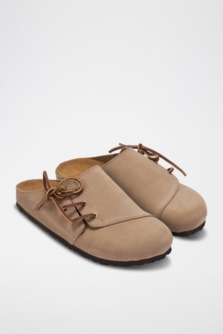 Zuecos de nobuk Ester - Topo