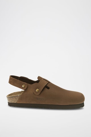 Zuecos de piel Oscar - Marrón oscuro
