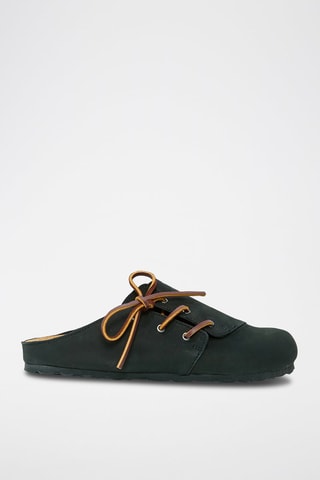 Zuecos de nobuk Ester - Negro