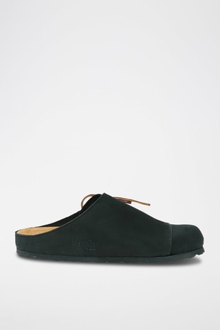 Zuecos de nobuk Ester - Negro