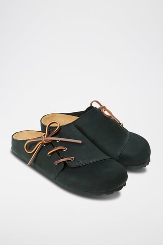 Zuecos de nobuk Ester - Negro