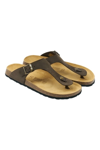 Chanclas de nobuk - Marrón oscuro