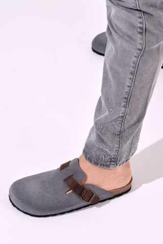 Zuecos de nobuk - Gris