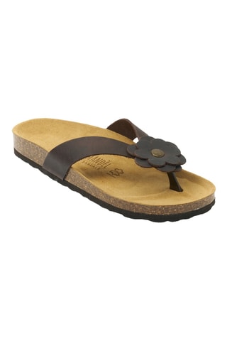 Chanclas de piel - Marrón oscuro