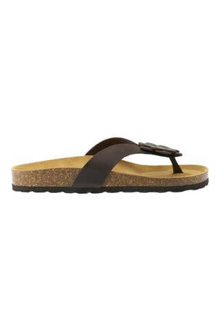 Chanclas de piel - Marrón oscuro