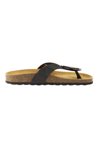 Chanclas de piel - Marrón oscuro