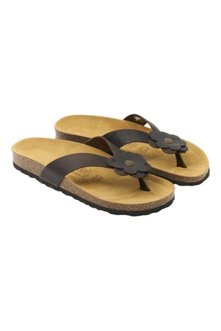 Chanclas de piel - Marrón oscuro