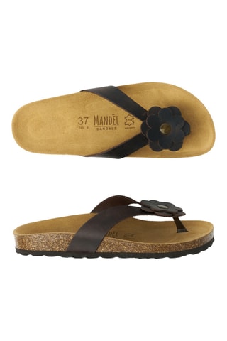 Chanclas de piel - Marrón oscuro