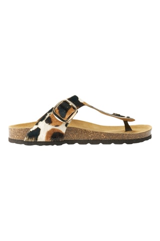 Chanclas de piel - Marrón