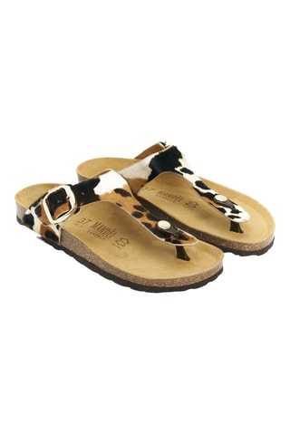 Chanclas de piel - Marrón