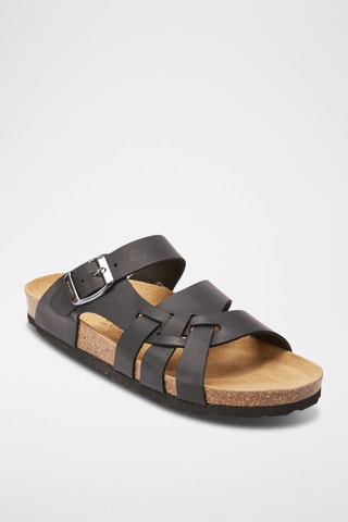 Sandalias de piel Alvaro - Negro