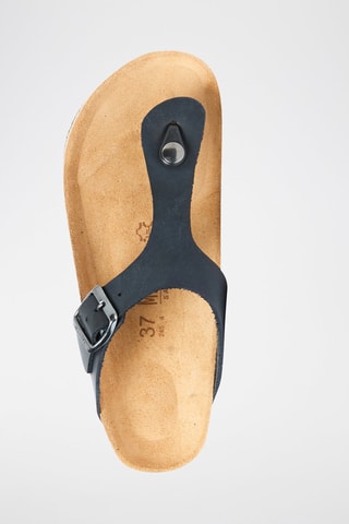 Chanclas de piel Blanca - Negro