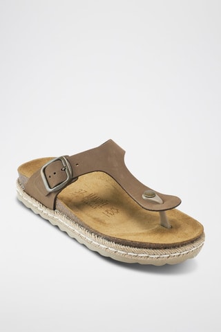 Chanclas de nobuk - Marrón