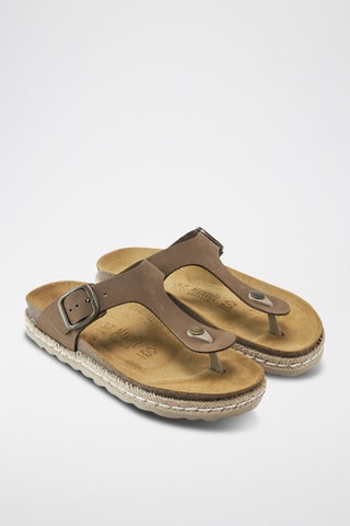 Chanclas de nobuk - Marrón