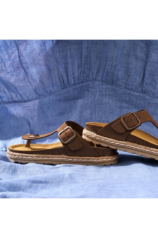 Chanclas de nobuk - Marrón