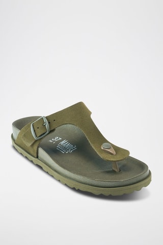 Chanclas de nobuk Gala - Verde