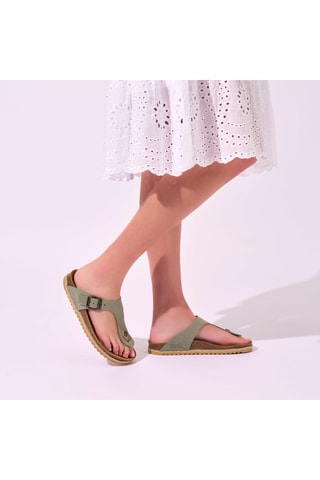 Chanclas de nobuk - Verde