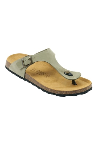 Chanclas de piel nobuk - Verde